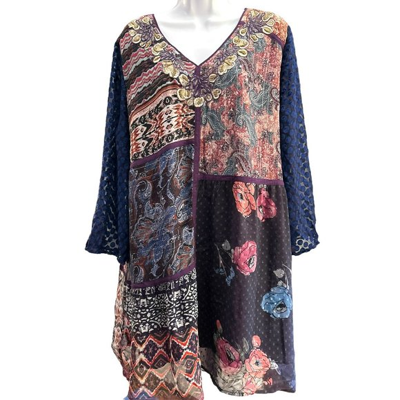 Soft Surroundings Tops - Soft Surroundings Women's Multi-colored All Together Tunic Top Size XL Bohemian
